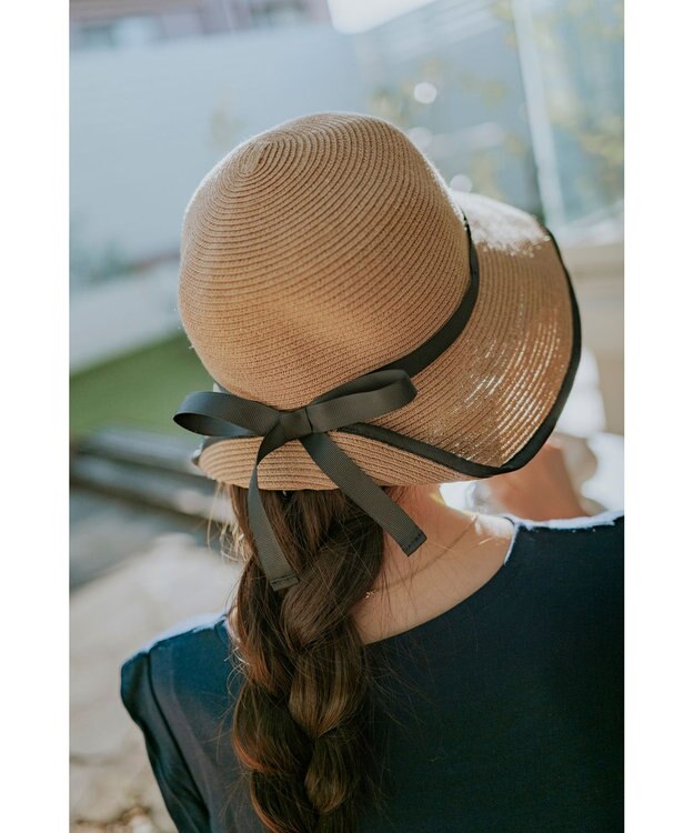 MOONBAT 【遮光98%以上/UPF50＋/UVカット】洗えるペーパーブレードリボンハット 手洗いOK/サイズ調整可能/抗菌防臭加工 ブラック