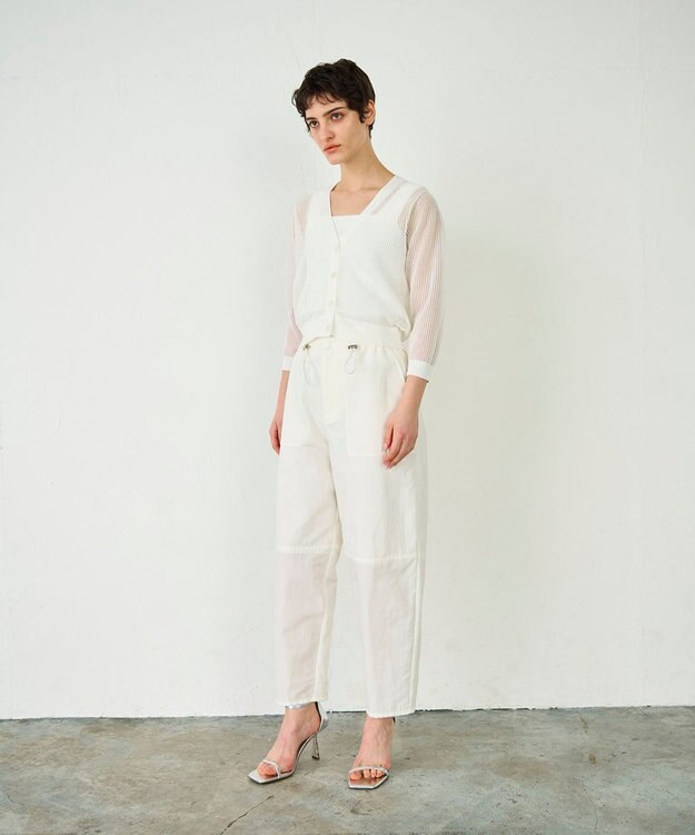 GRACE CONTINENTAL メッシュニットカーディガン ホワイト