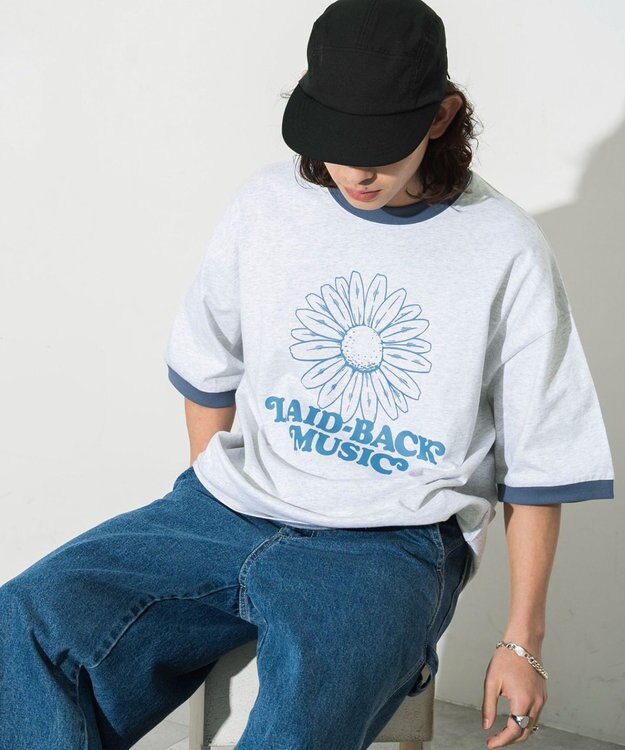 WEGO グラフィックリンガーBIG　T（S） ライトグレー