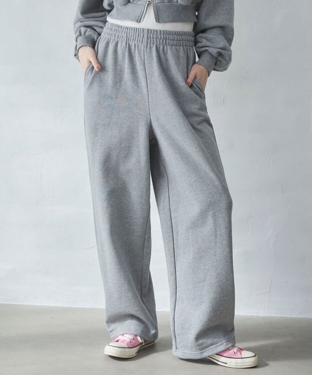 WEGO 【ウエストゴム/XSSMサイズ展開】スウェットワイドパンツ グレーその他