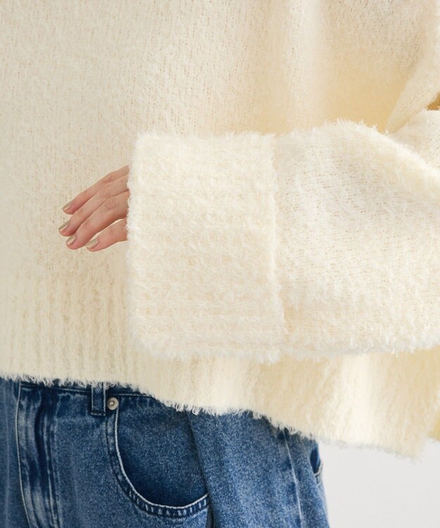 Green Parks ・Ｐｅｔｉｔ　Ｆｌｅｕｒ　ブークレワイドニット Off White