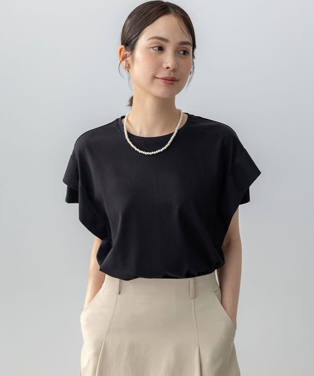 組曲 S IZAコットンドルマンスリーブ Tシャツ ブラック系