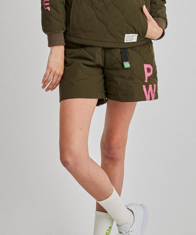 PW CIRCULUS 【WOMEN】ひょうたんキルティング中綿ショートパンツ カーキ系