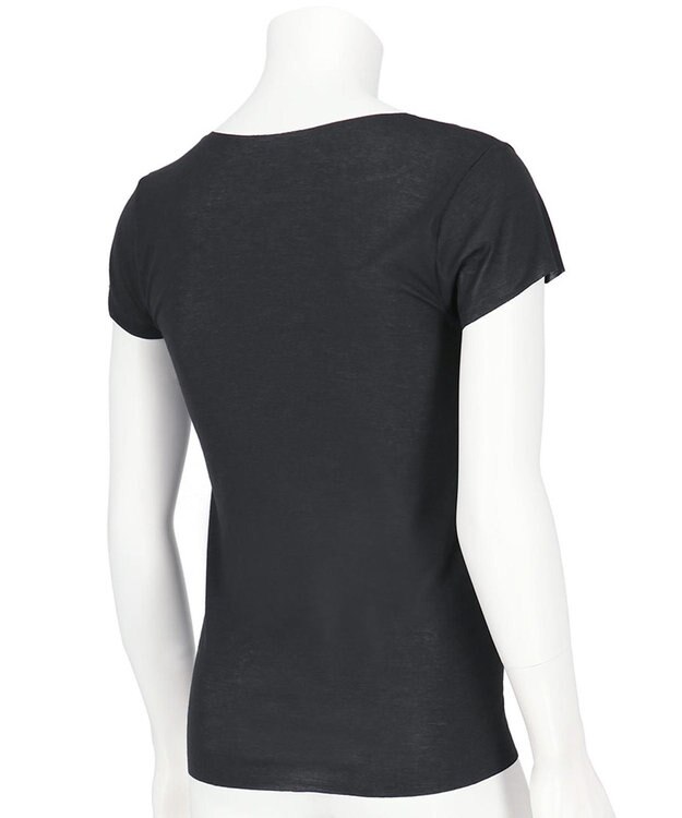 WACOAL MEN 【オーガニック綿混インナー】多機能を着る。綿の贅沢オーガニック フリーなカッティング（ネック・袖・裾）2分袖 GL5210 /ブロス バイ ワコールメン ブラック