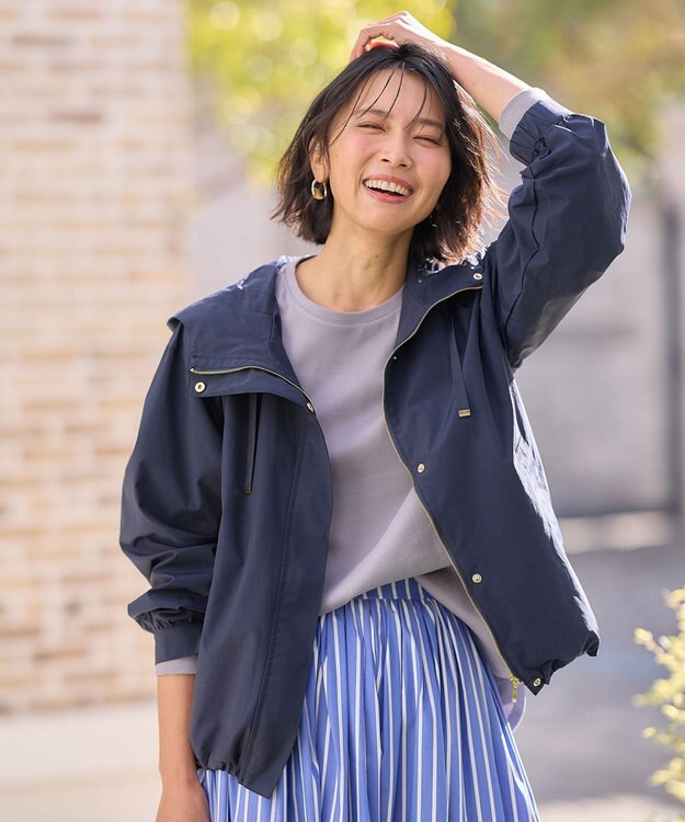 ANY 【撥水/UVカット/手洗い可】ラク映え撥水マウンパ ネイビー