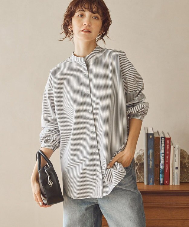 AMERICAN HOLIC ＳＥＴ　イージーケアロングシャツ＋ポンチベスト Stripe