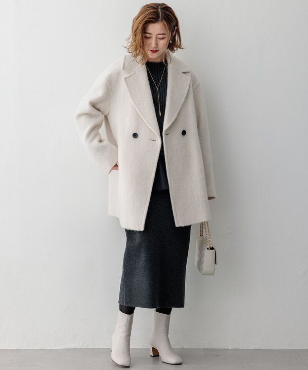 23区 【Oggi2月号掲載/洗える】カシミヤブレンド クロップド ニット グレー系