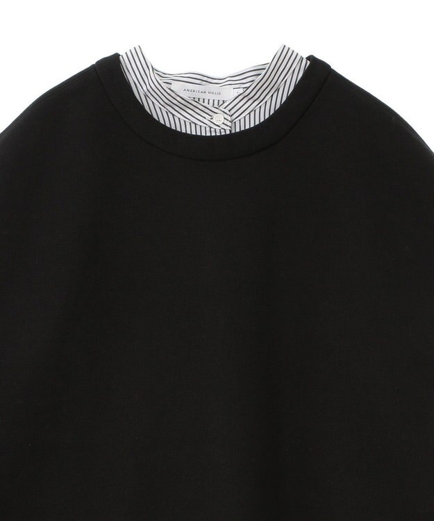 AMERICAN HOLIC ＳＥＴ　イージーケアロングシャツ＋ポンチベスト Stripe