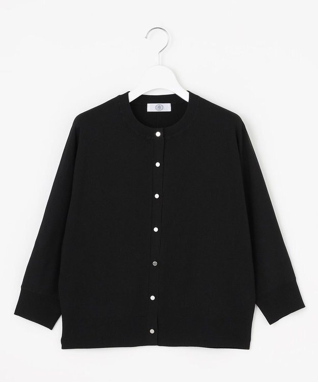 J.PRESS LADIES S 【洗える】レーヨンストレッチ カーディガン ブラック系