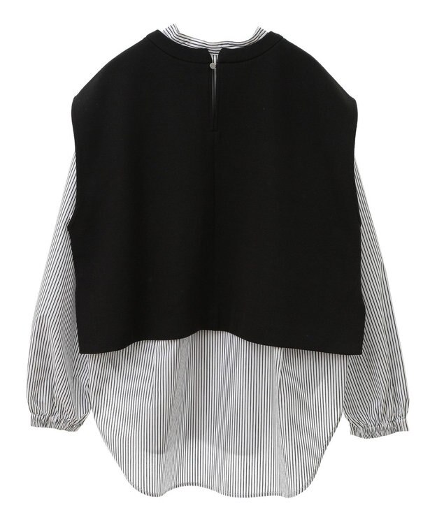 AMERICAN HOLIC ＳＥＴ　イージーケアロングシャツ＋ポンチベスト Stripe