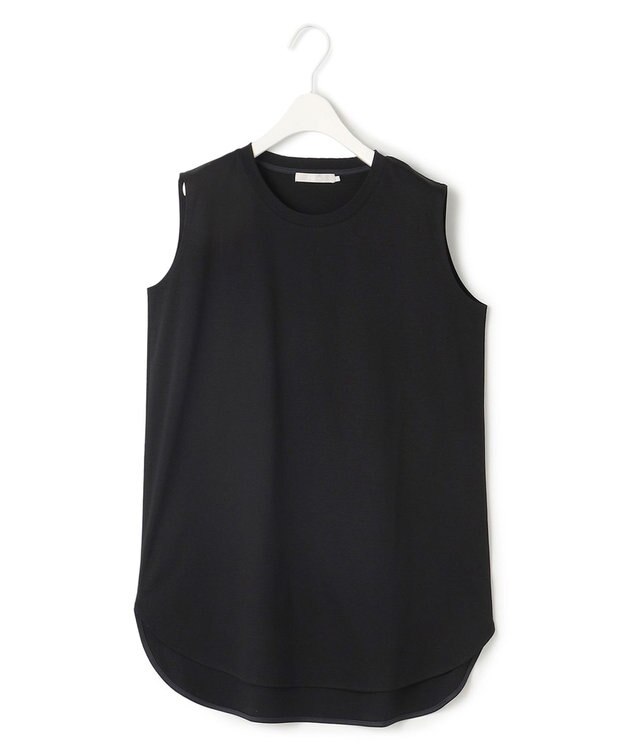 ICB 【接触冷感・洗える】コンパクトスムース ノースリーブTシャツ ブラック系