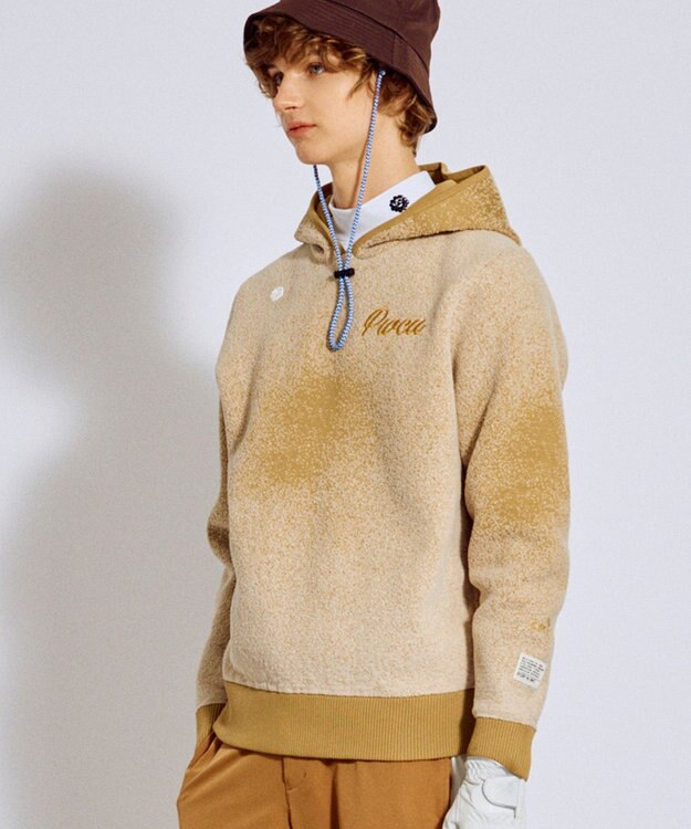 PW CIRCULUS 【手洗い洗濯可】【MEN】グラデーションニットフーディ ゴルフ ベージュ系