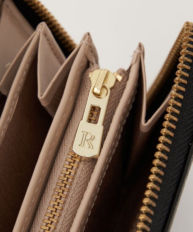 russet モノグラムプレートラウンドジップウォレット(SO-372) Black/BE