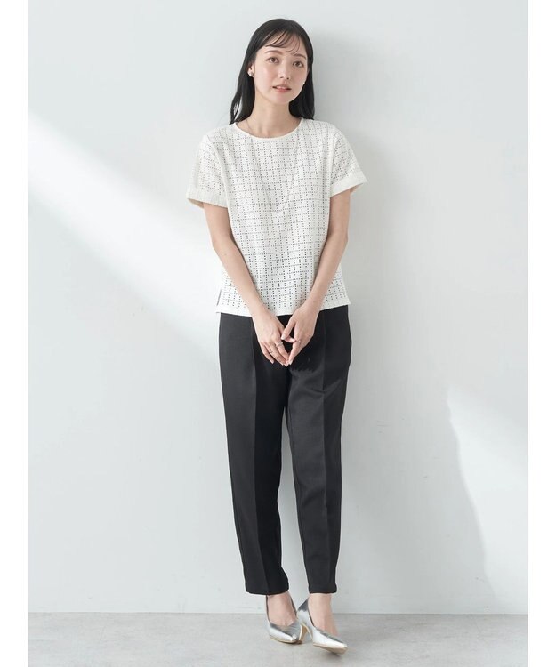 earth music&ecology ジャガードレースプルオーバー Ivory