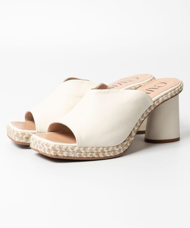 gaimo 【GAIMO/ガイモ】Vカットスクエアヒールサンダル アイボリー