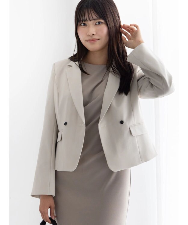 Te chichi フレア袖クロップトテーラードジャケット【AOYAMA FASHION ASSOCIATION × Te chichi】 ベージュ
