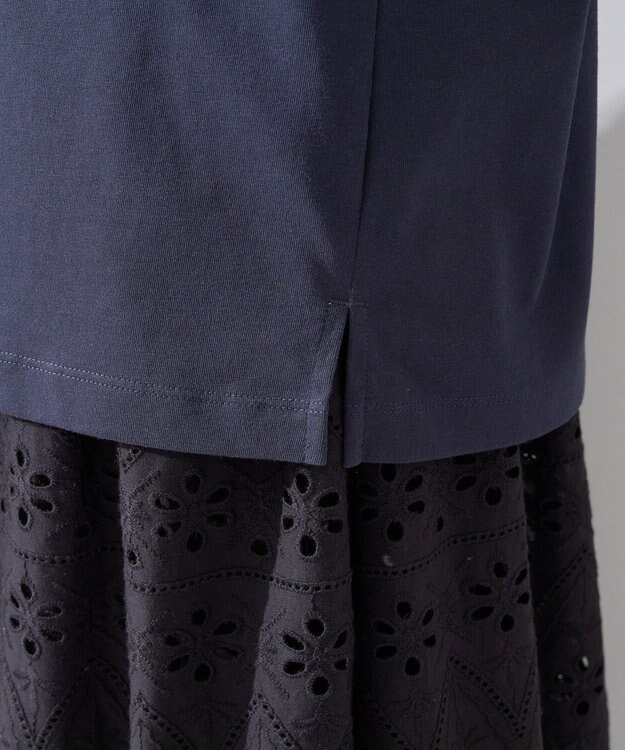 earth music&ecology 【接触冷感/洗濯機可】Ｈａｕｔｓ－ｄｅ－ＦｒａｎｃｅフレンチＴ Dark Navy