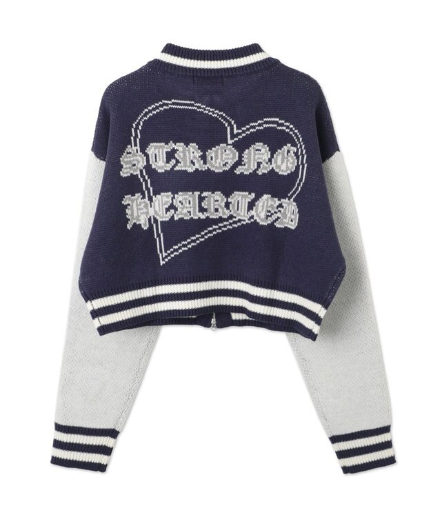 WEGO ニットショートスタジャン ネイビー