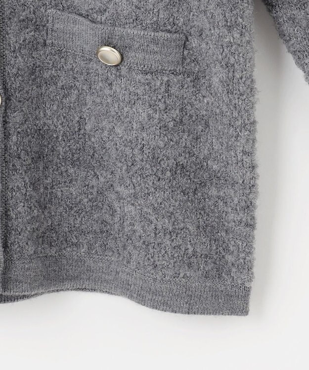 ANY SIS 【洗える】ブークレニット カーディガン グレー