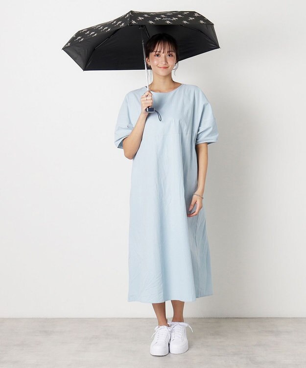 MOONBAT 【WEB限定/UV遮蔽率100％/晴雨兼用】POLO RALPH LAUREN （ポロ ラルフローレン）晴雨兼用日傘 折りたたみ傘 コンパクト 花柄 ブラック