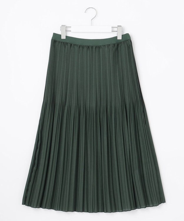 23区 【洗える】ランダムプリーツ スカート ダークグリーン系