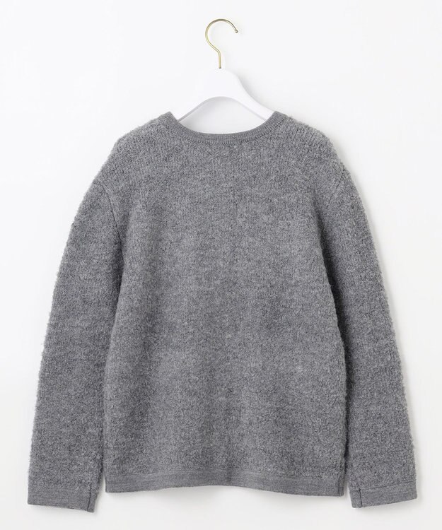 ANY SIS 【洗える】ブークレニット カーディガン グレー