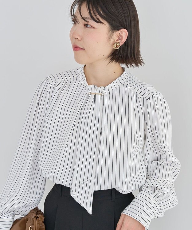 Green Parks ２ｗａｙボウタイブラウス Stripe