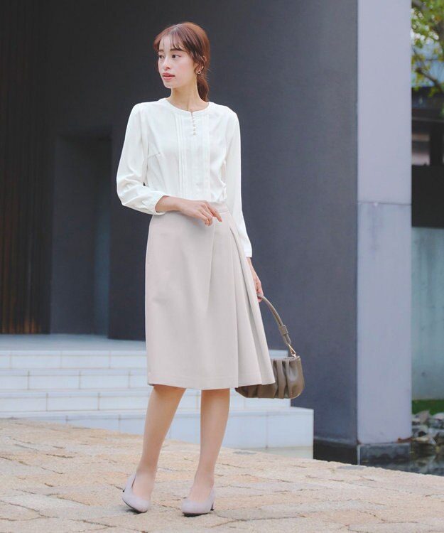 Tiaclasse 【ダブルクロス・洗える】アシメタックスカート グレージュ