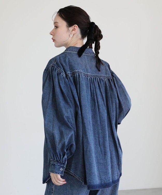 Green Parks ・ＳＵＧＡＲ　ＳＰＯＯＮ　ボリュームスリーブデニムシ Indigo