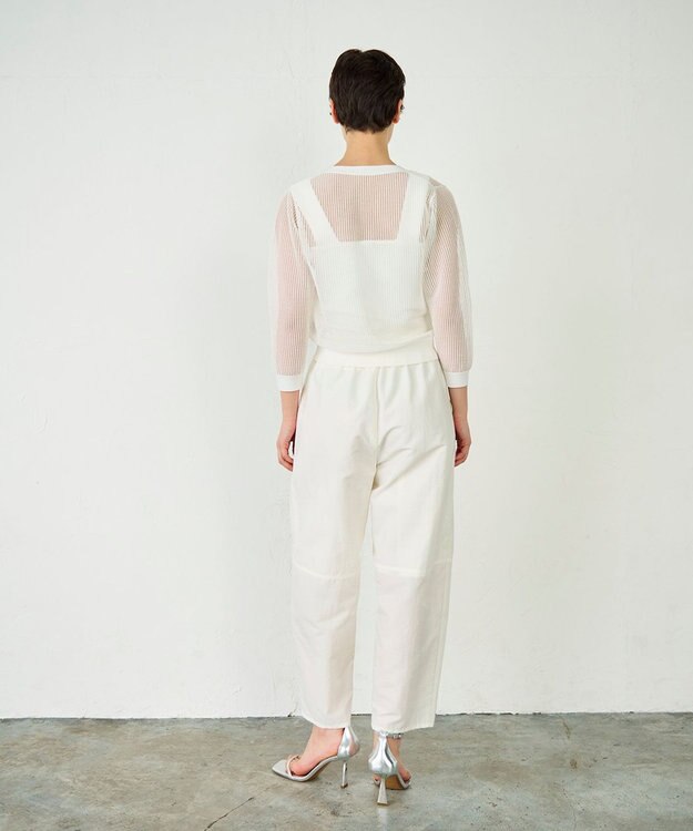 GRACE CONTINENTAL メッシュニットカーディガン ホワイト