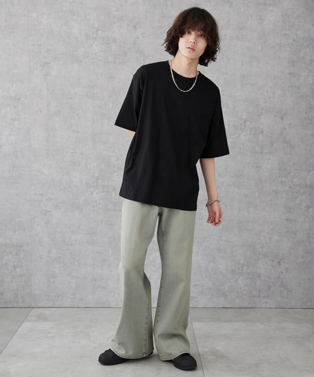 WEGO 【ユニセックス着用ITEM/綿100%/XSSMLサイズ展開】リラックスフィットコットンT ブラック