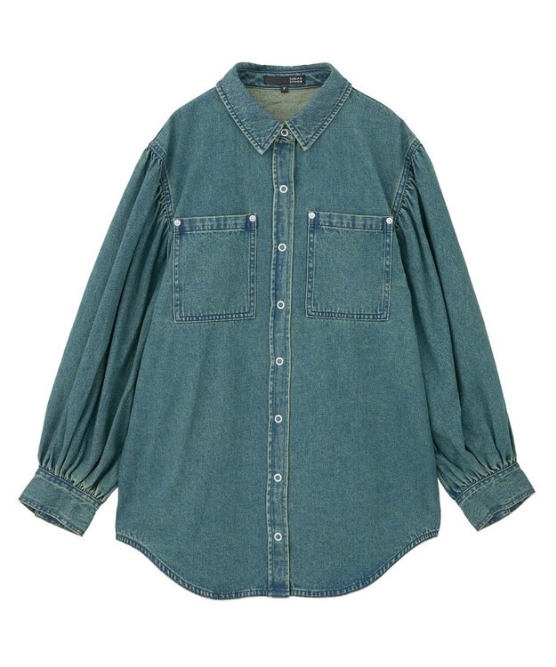 Green Parks ・ＳＵＧＡＲ　ＳＰＯＯＮ　ボリュームスリーブデニムシ Green