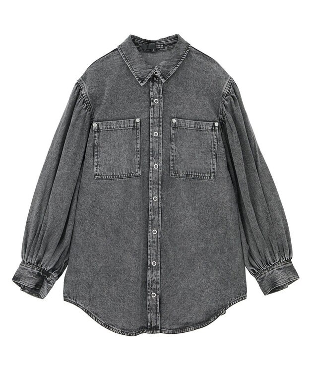 Green Parks ・ＳＵＧＡＲ　ＳＰＯＯＮ　ボリュームスリーブデニムシ Black