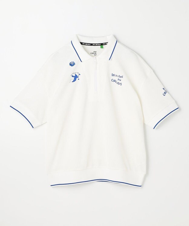 PW CIRCULUS 【WOMEN】ミニワッフル鹿の子ポロ ゴルフウェア レディース ホワイト系