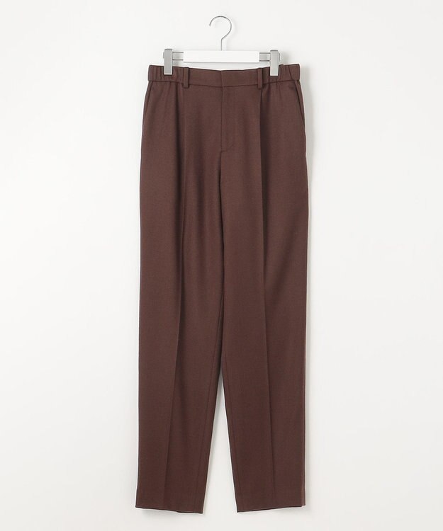 自由区 S ウールサキソニーテーパード パンツ ダークブラウン系