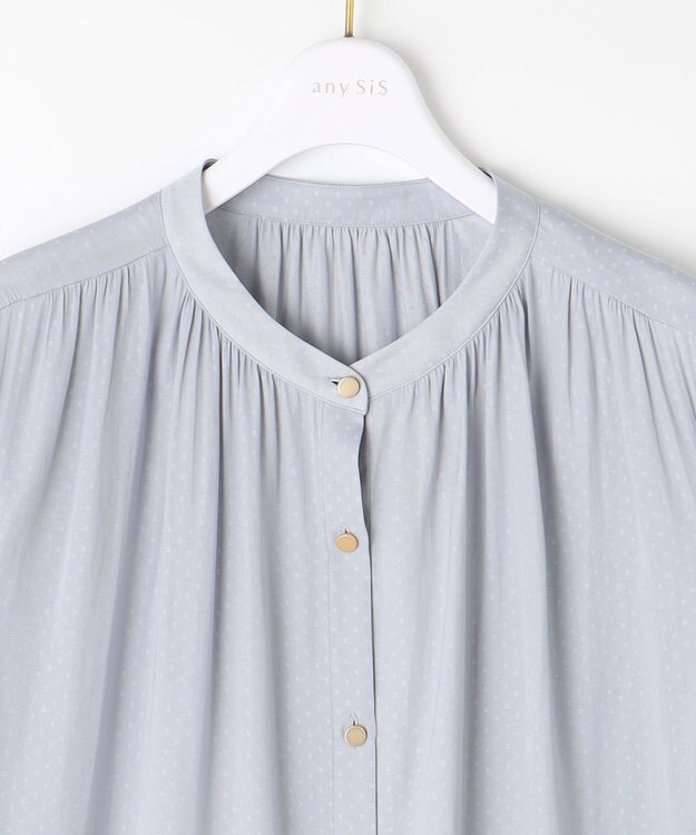 ANY SIS 【洗える】カッセンジャカード ブラウス ライトブルー