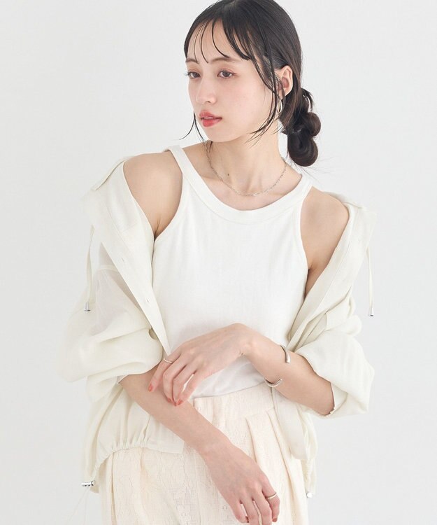 earth music&ecology アメスリテレコタンクトップ Ivory