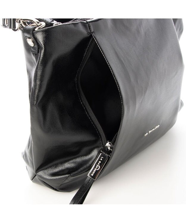 LA BAGAGERIE コーティングキャンバス 2WAYショルダーバッグ ブラック