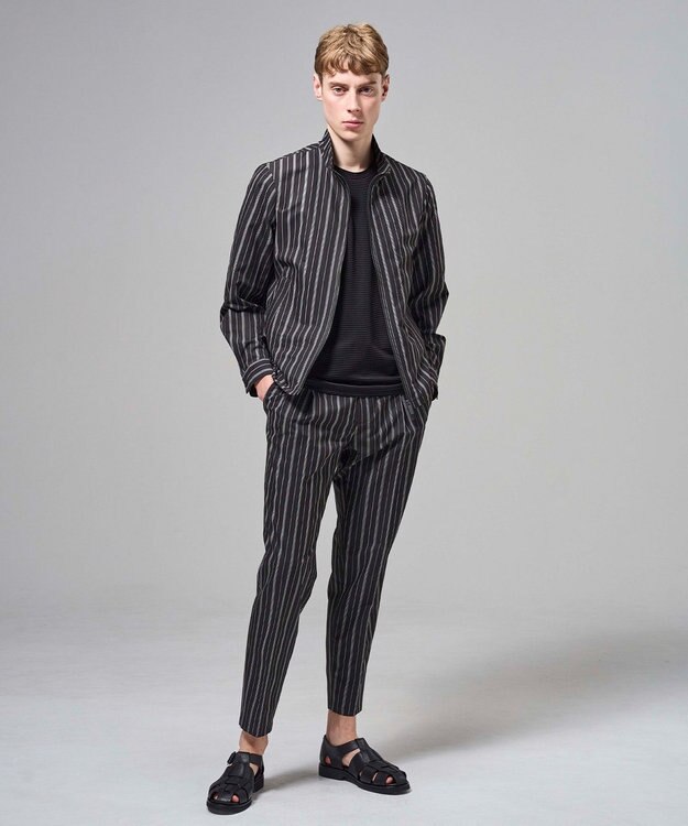 JOSEPH HOMME 【新素材】ドットエアーリバーシブル ドロスト付タック入りテーパードパンツ / PEGG TUCK ブラック系1