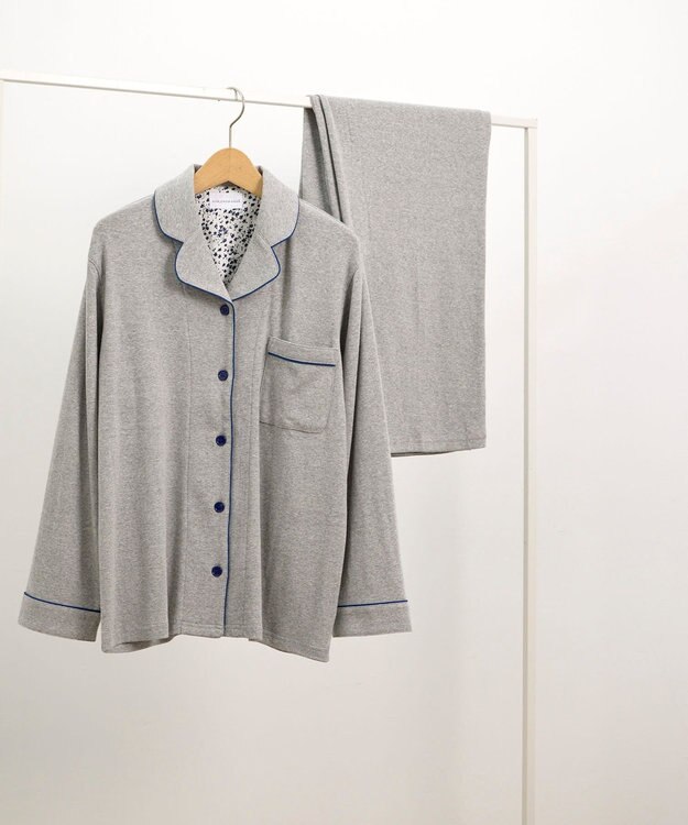 une nana cool 【綿100%】やわらか杢フライスパジャマ MADE WITH LIBERTY FABRIC グレー