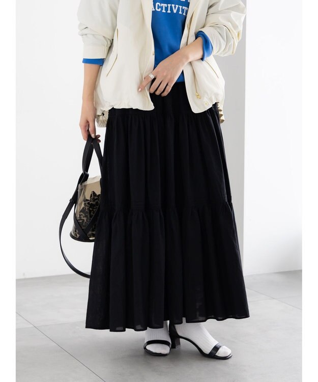 Te chichi コットンボイルティアードスカート《2026 spring catalog item》 ブラック