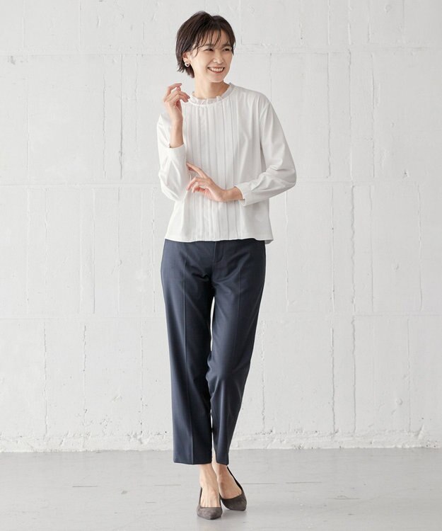 J.PRESS LADIES L BAHARIYE テーパード パンツ ネイビー系