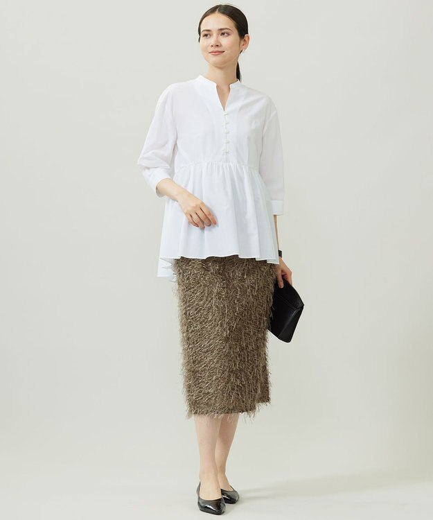 自由区 L 【カタログ掲載】フェザージャカード スカート カーキ