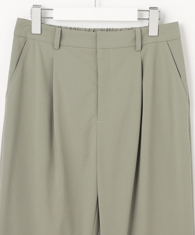 J.PRESS LADIES 【洗える】マイクロタイプライターストレッチ テーパード パンツ スモーキーグリーン系