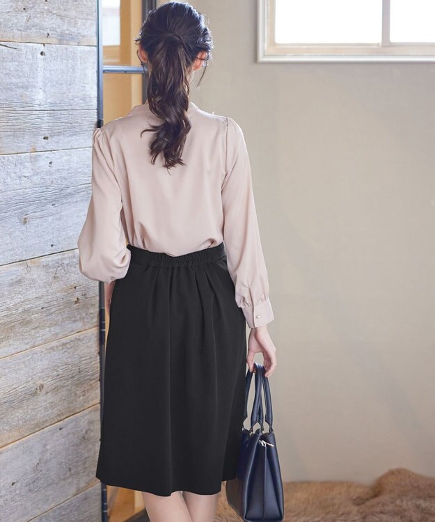 Tiaclasse 【ダブルクロス・洗える】アシメタックスカート ブラック