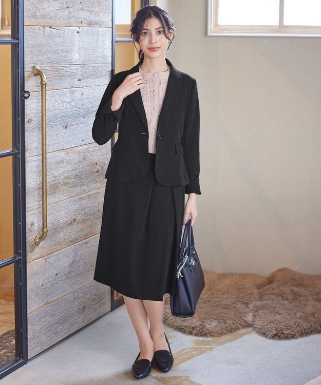 Tiaclasse 【ダブルクロス・洗える】アシメタックスカート ブラック