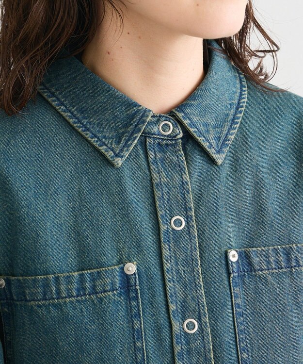 Green Parks ・ＳＵＧＡＲ　ＳＰＯＯＮ　ボリュームスリーブデニムシ Green