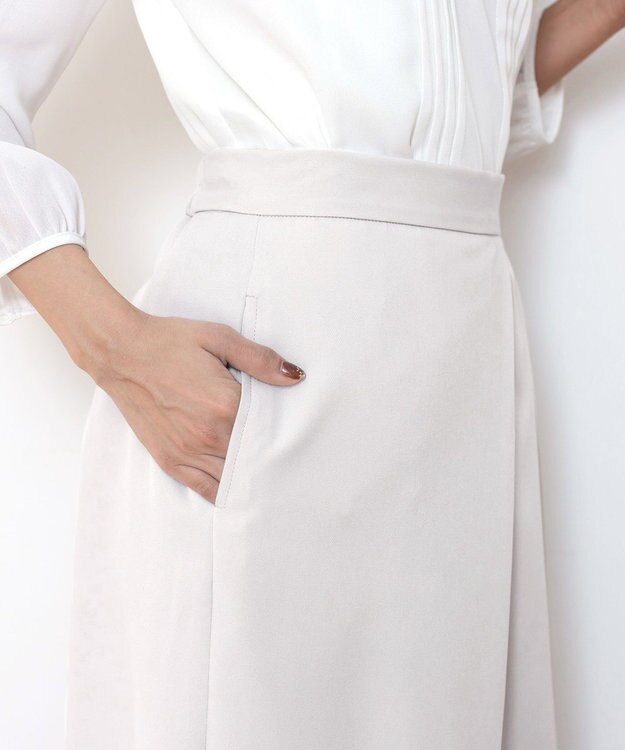 Tiaclasse 【ダブルクロス・洗える】アシメタックスカート グレージュ