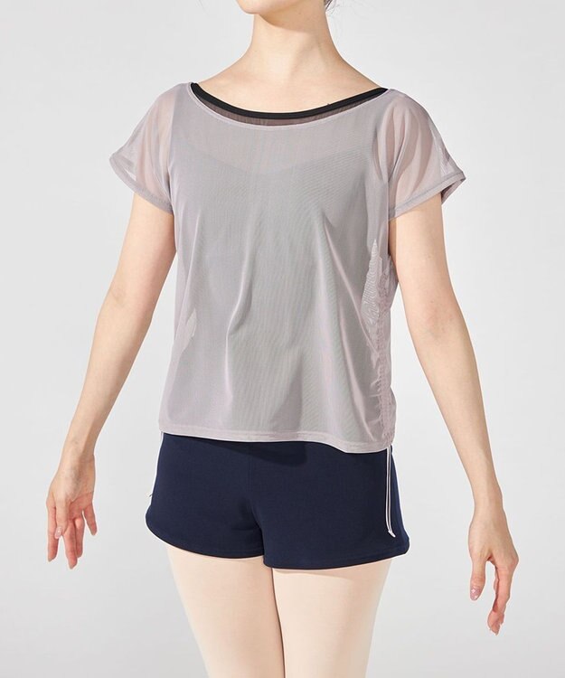 Chacott チュールトップ グレージュ