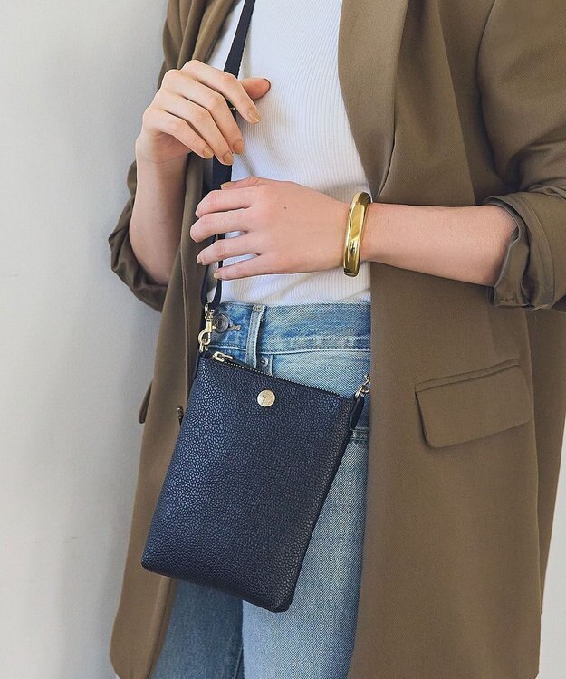 TOPKAPI 【Breath TOPKAPI】SCOTCH GRAIN スコッチグレイン ネオレザー サコッシュ スマホ ショルダーバッグ ブラック